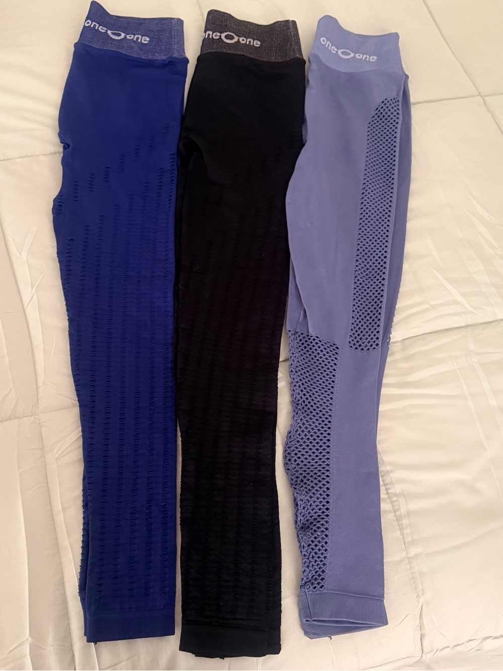 One One seamless Leggings - Blue, Black & Lavender